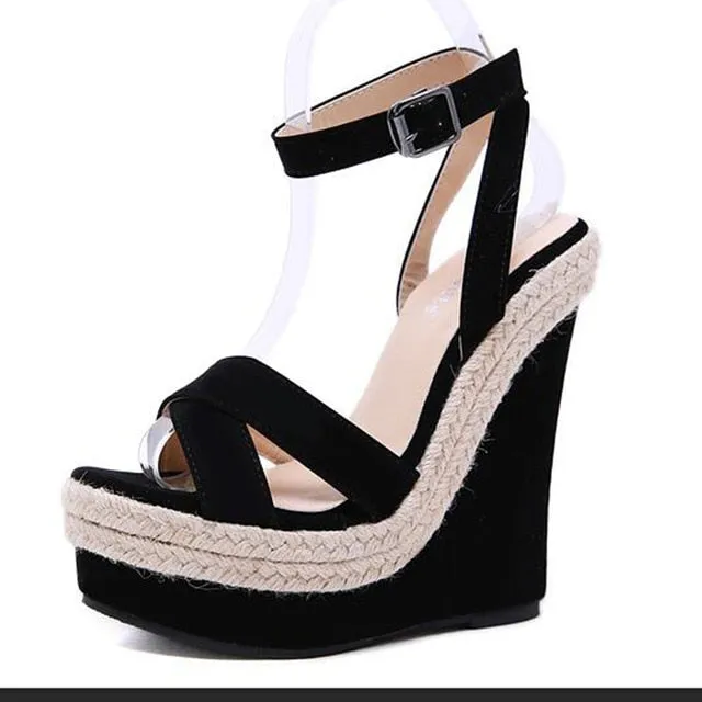 Ankle Strap Boho Wedge Sandals