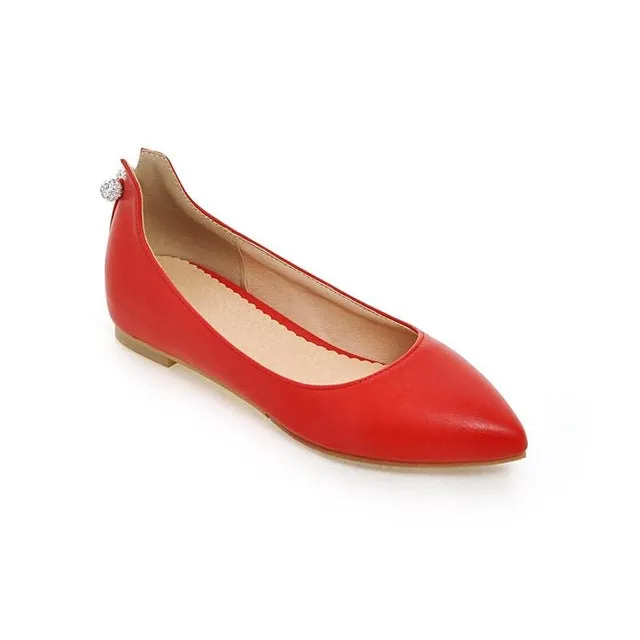 ASUMER 2018 New women shoes pointed toe shallow single shoes soft leather big size 33-45 flats four seasons contracted