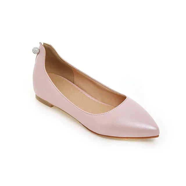 ASUMER 2018 New women shoes pointed toe shallow single shoes soft leather big size 33-45 flats four seasons contracted
