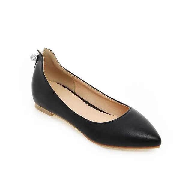 ASUMER 2018 New women shoes pointed toe shallow single shoes soft leather big size 33-45 flats four seasons contracted