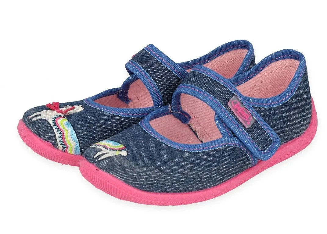 Befado Dark Blue School Slippers | 955X014