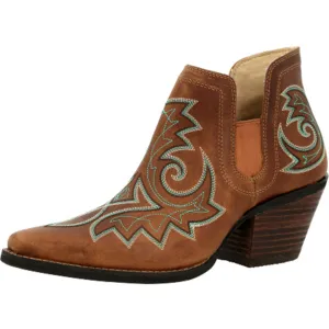 Durango Golden Brown Turquoise Stitched Bootie