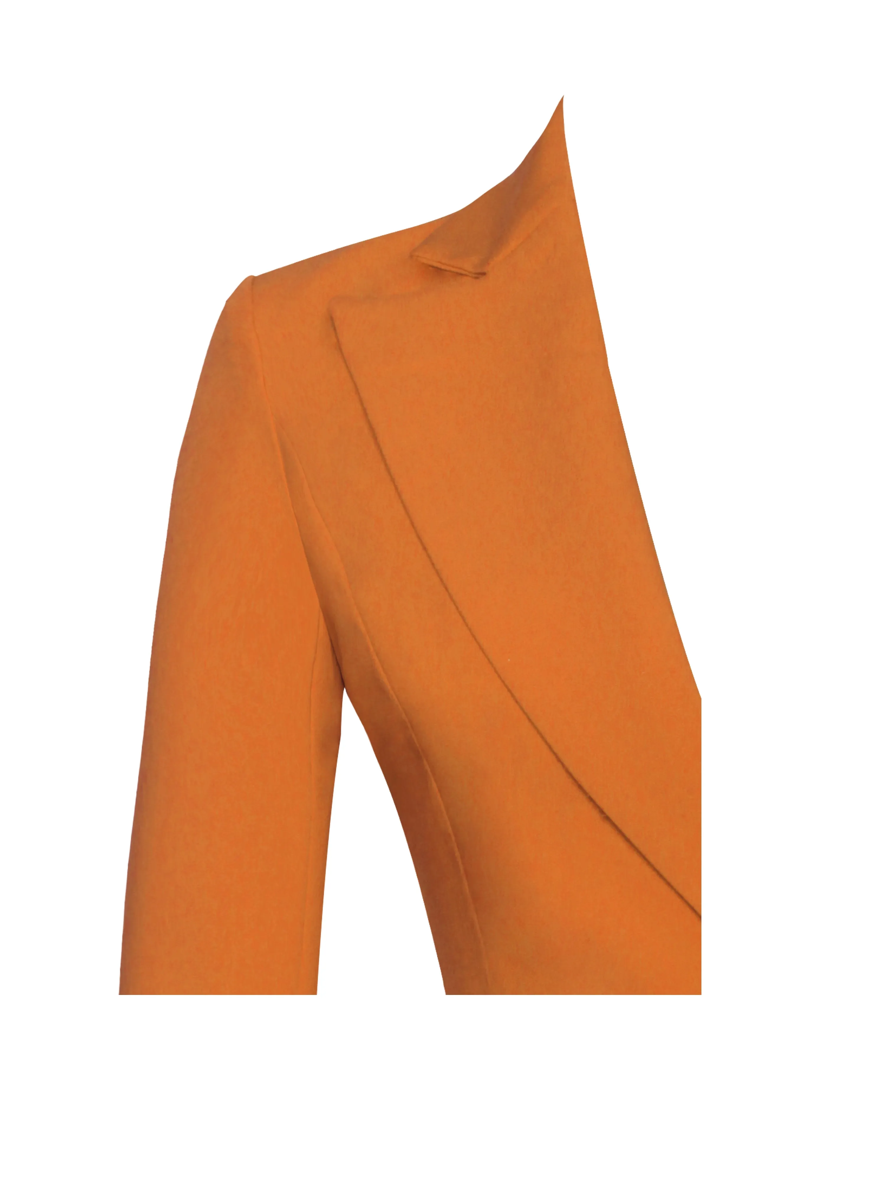 Quilla Orange Feather Crystal Graceful Sleeve Backless Blazer Dress