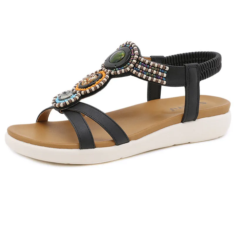 SIKETU | Bohemian Beaded Flat Sandals