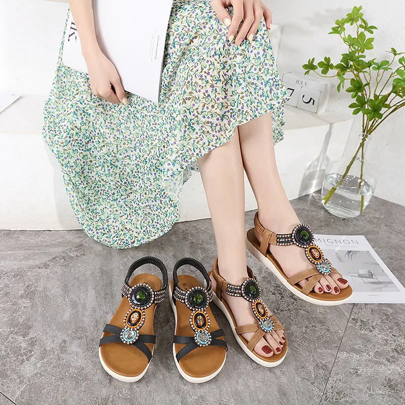 SIKETU | Bohemian Beaded Flat Sandals