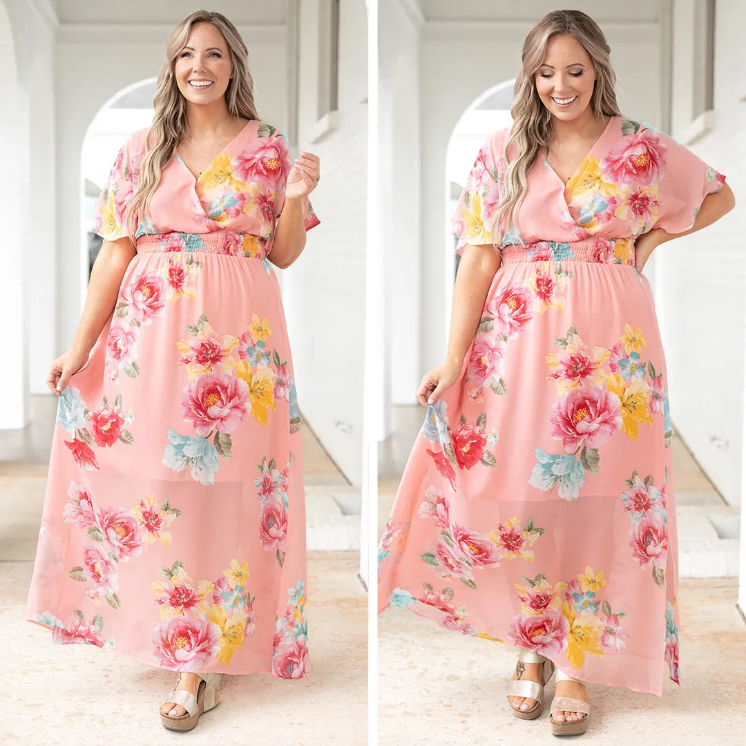 Sweet Laughter Dress, Coral Pink