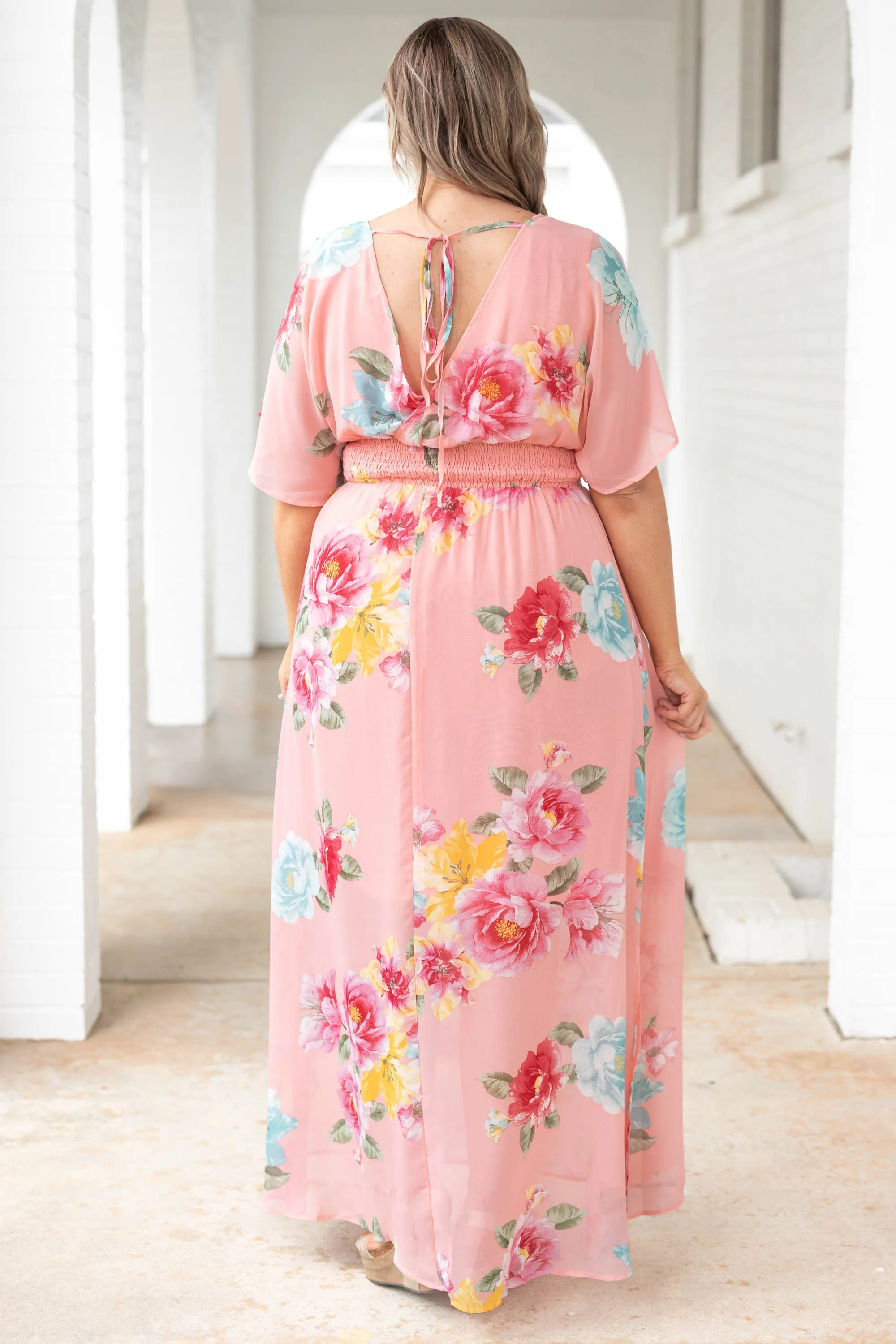 Sweet Laughter Dress, Coral Pink